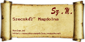 Szecskó Magdolna névjegykártya