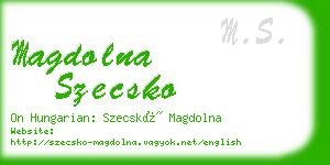 magdolna szecsko business card